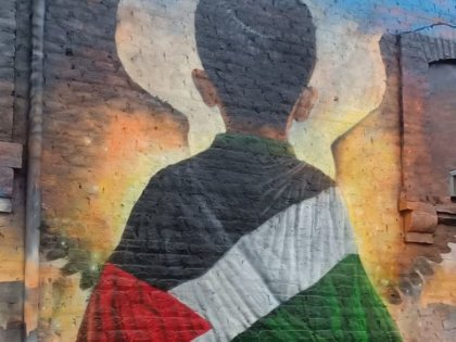 Entrevista al autor del mural en apoyo a Palestina en el Barrio Bellavista 