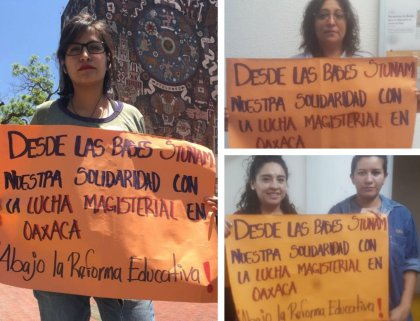 Trabajadores de la UNAM en solidaridad con el paro magisterial de Oaxaca