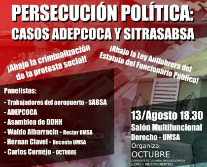 Foro contra la persecución política y la criminalización de la protesta