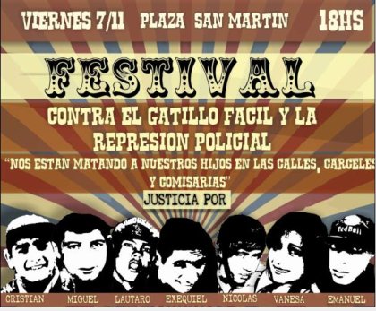 Córdoba: Festival contra el Gatillo Fácil y la Represión Policial