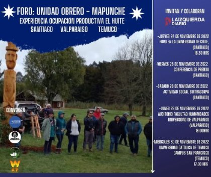 Conoce las fechas donde estarán las y los dirigentes de la toma productiva del Fundo Huite