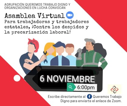 Convocan asamblea por derechos laborales y contra los despidos en las Alcaldías y dependencias de gobierno