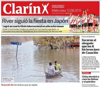 Clarín y su desprecio por los inundados