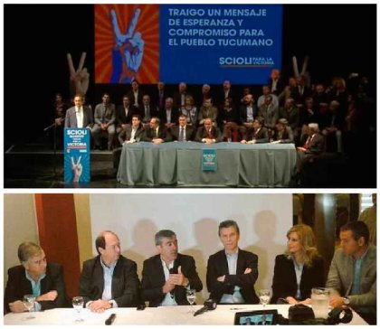 Scioli y Macri visitaron Tucumán para apoyar a sus candidatos a la gobernación