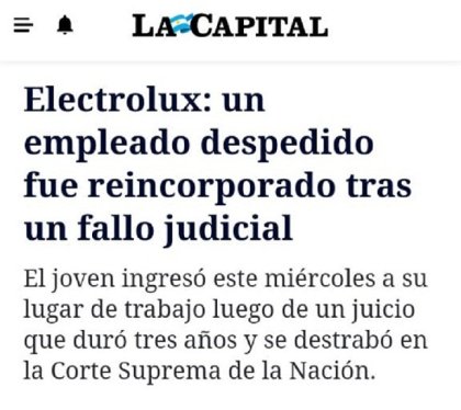 Electrolux: gran repercusión por el reingreso de Lucas Tondo en Rosario