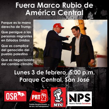 Organizaciones de izquierda convocan movilización antiimperialista contra la visita de Marco Rubio a Costa Rica