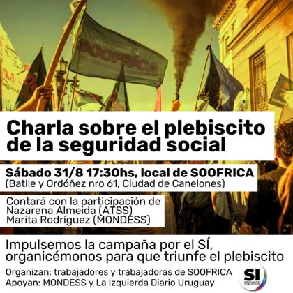 Este sábado habrá una Charla en el Sindicato del Frigorífico Canelones