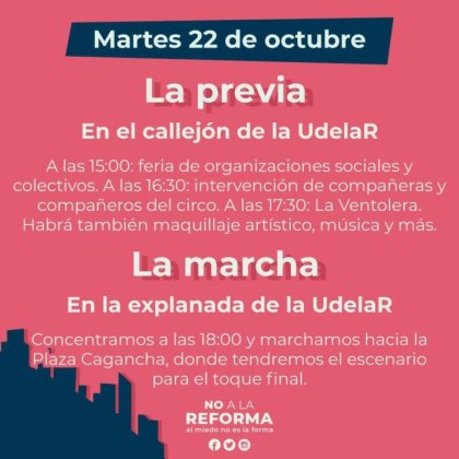 Este martes vamos a la Marcha contra la Reforma!