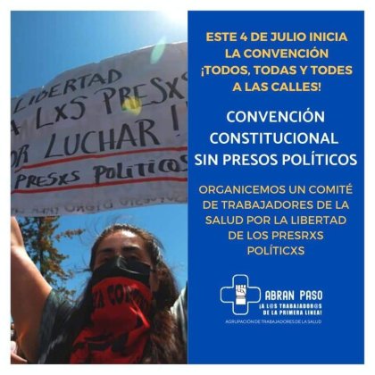 Trabajadores/as de la agrupación Abran Paso adhieren al llamado de movilización de familiares de presos políticos