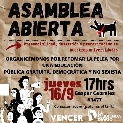 ¡Levantemos una juventud revolucionaria y anticapitalista en cada facultad! Súmate a la asamblea abierta de Vencer 