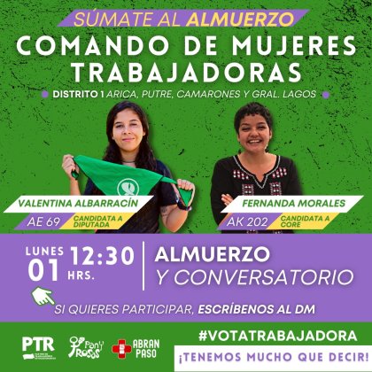 ¡Súmate al comando de mujeres trabajadoras en Arica!