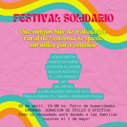 Anuncian Festival solidario con obreros rurales en Humanidades 