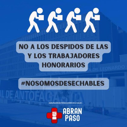 Declaración de Agrupación de Trabajadores de la Salud “Abran Paso”, frente a los despidos a honorarios Covid