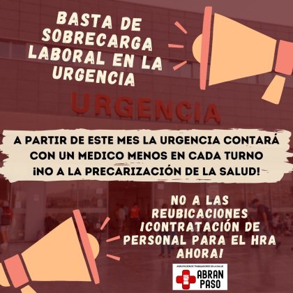 Trabajadores de la Urgencia denuncian falta de médicos y sobrecarga laboral