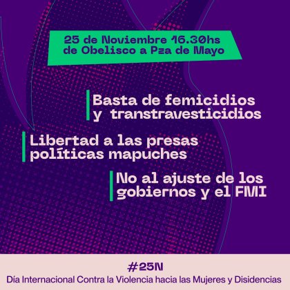 25N. Conocé la convocatoria por el día de lucha contra la violencia hacia las mujeres