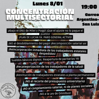 De cara al 24 M: Concentración de docentes y trabajadores estatales contra el ajuste.