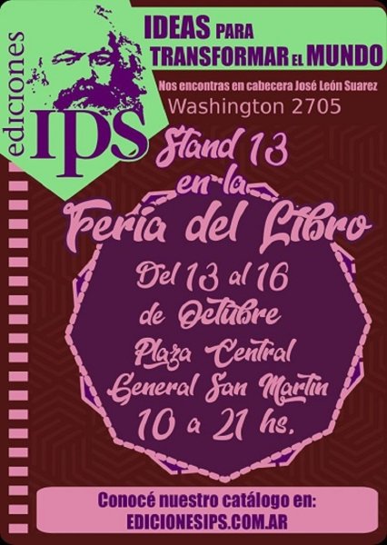 Ediciones IPS participará en la Feria del Libro de San Martín