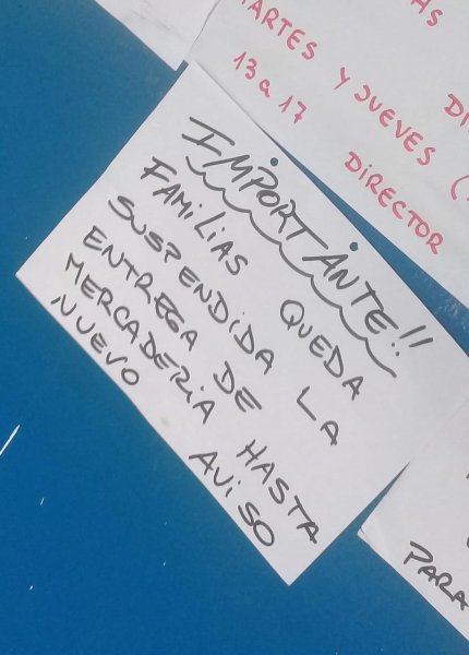 Tras 5 horas de espera, el SAE suspende la entrega de alimentos en todas las escuelas de Moreno 