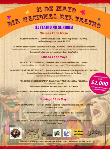  Gran Circo Teatro realiza actividades en el marco del día nacional del teatro