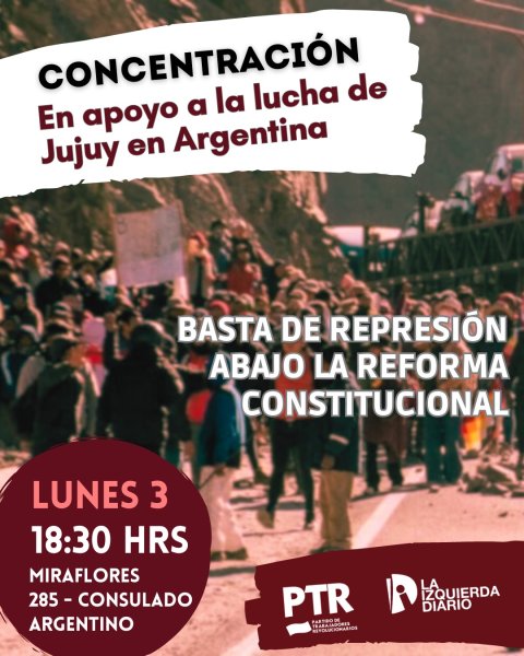 Concentración en apoyo a la lucha del pueblo de Jujuy en Argentina