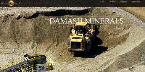 Portal web de la empresa Damash Minerals, parte del holding Damash Assets del que Figo es el accionista principal.