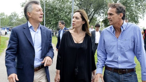 Juntos en otros tiempos | Expresidente Macri, exgobernadora Vidal y exintendente Katopodis | Foto Télam