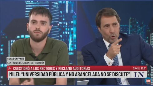 Luca Bonfante estuvo el martes debatiendo en LN+