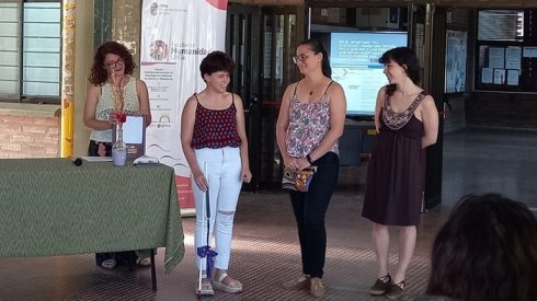 Coni junto con Jacquie Manoff, Estefanía di Pasquo y Lorena Salguero Held en la presentación