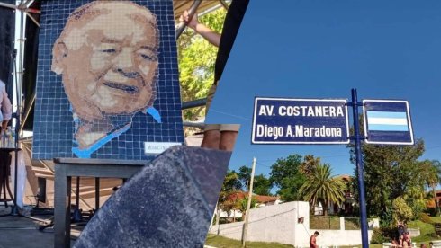 En Esquina, un mural de Chitoro y una avenida con el nombre de Diego Armando Maradona.