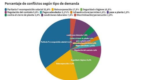 Porcentaje de conflictos según tipo de demanda