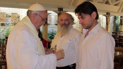 Juan Grabois y Emilio Périsco con el Papa Francisco (Bergoglio)