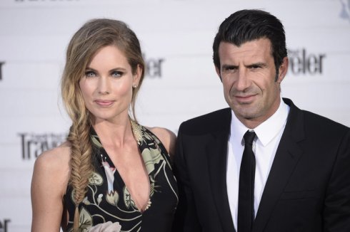 Figo junto a su esposa, la modelo Helen Svedin.