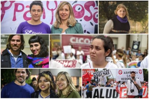 Jorgelina Esteche y Myriam Bregman junto a Nicolas del Caño y precandidatos de la zona oeste 