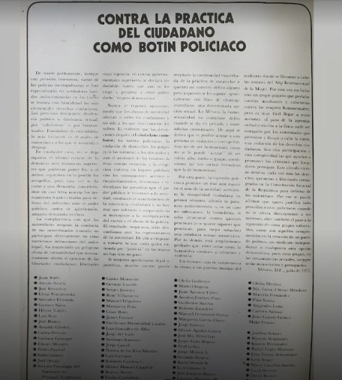 "Contra la práctica del ciudadano como botín policíaco" (Revista Siempre, 1975) / AGN