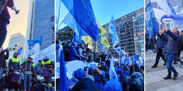 Metalúrgicos: en una masiva marcha a Techint se sintió la bronca salarial