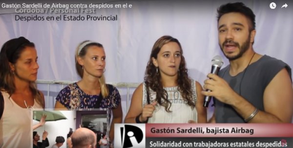 Gastón Sardelli de Airbag contra los despidos de estatales en Córdoba