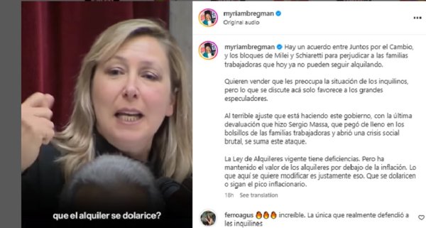 Denuncia de Bregman por alquileres: más de un millón de reproducciones en Instagram y Tik Tok