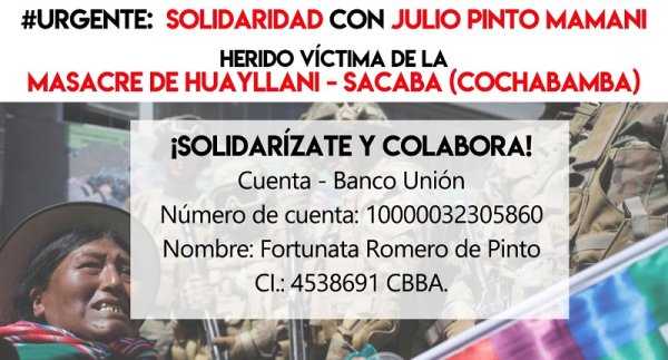 #Solidaridad #Urgente: herido de Masacre de Sacaba en estado crítico, requiere apoyo