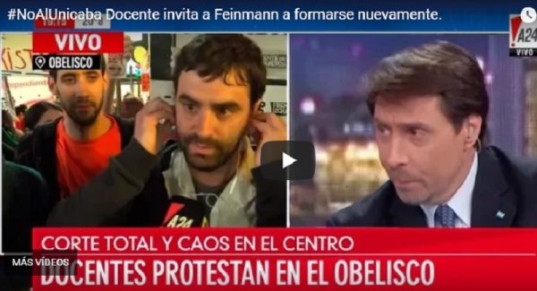 Duro cruce: un maestro invitó a Feinmann a volver a la escuela