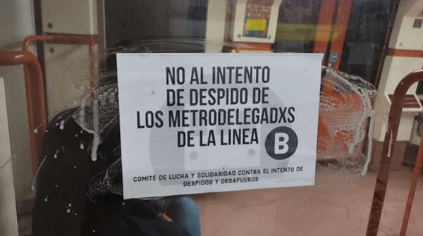 Subte: se reunió el comité de lucha contra amenaza de despido a seis delegados de la Línea B