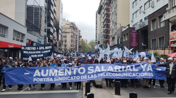 Jornada nacional con paros y movilizaciones de los trabajadores de telecomunicaciones por salario