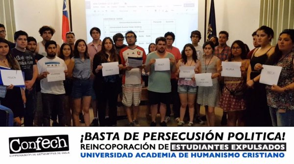 Declaración pública del CONFECH frente a expulsión de estudiantes de la UAHC