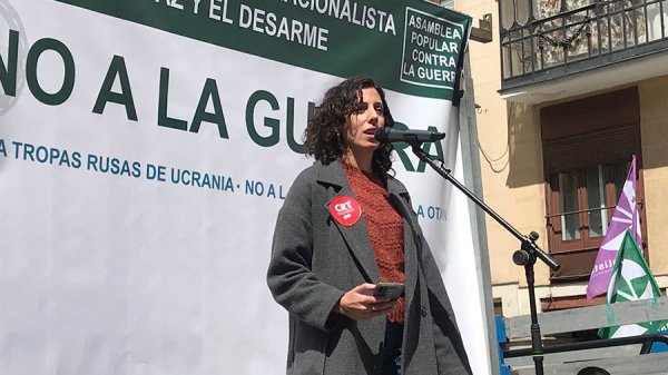 Lucía Nistal: “Desde el Estado español tenemos la obligación de denunciar la campaña de rearme imperialista: ¡Guerra a la guerra!