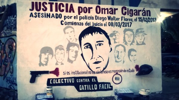 La Plata: mural por Omar Cigarán y contra el Gatillo Fácil