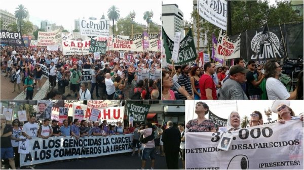 Marcha y acto en Plaza de Mayo por la libertad de Arakaki, Ponce y los presos políticos