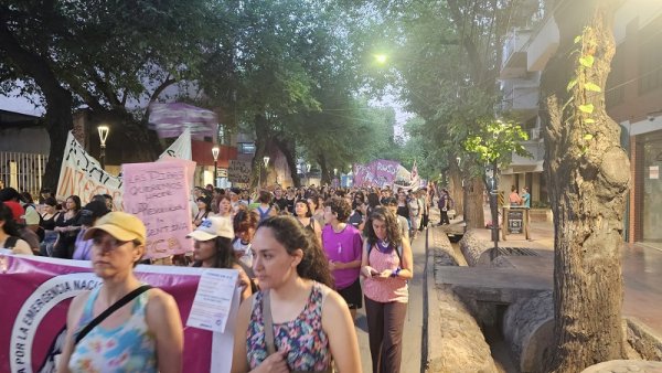 Multitudinaria marcha contra la violencia hacia las mujeres en Mendoza