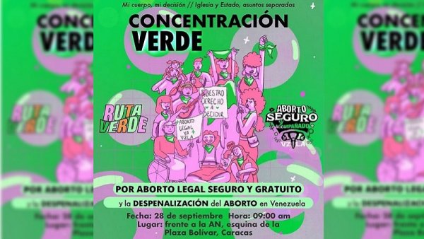 Este 28S marchamos en Caracas por la despenalización y por el aborto legal, seguro y gratuito