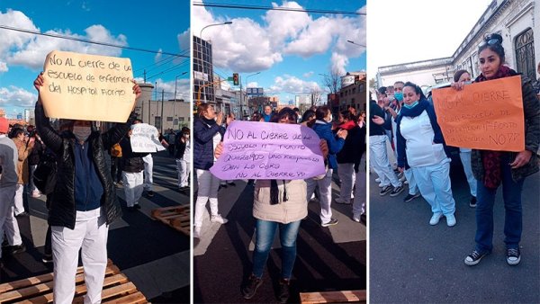 Movilización y corte contra el cierre de Escuela de Enfermería