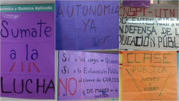 Estudiantes y docentes del Insitituto de Profesorado Técnico de UTN en defensa de la educación pública