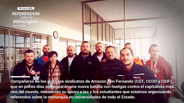 Sindicats d'Amazon donen suport als referèndums sobre la monarquia a les universitats